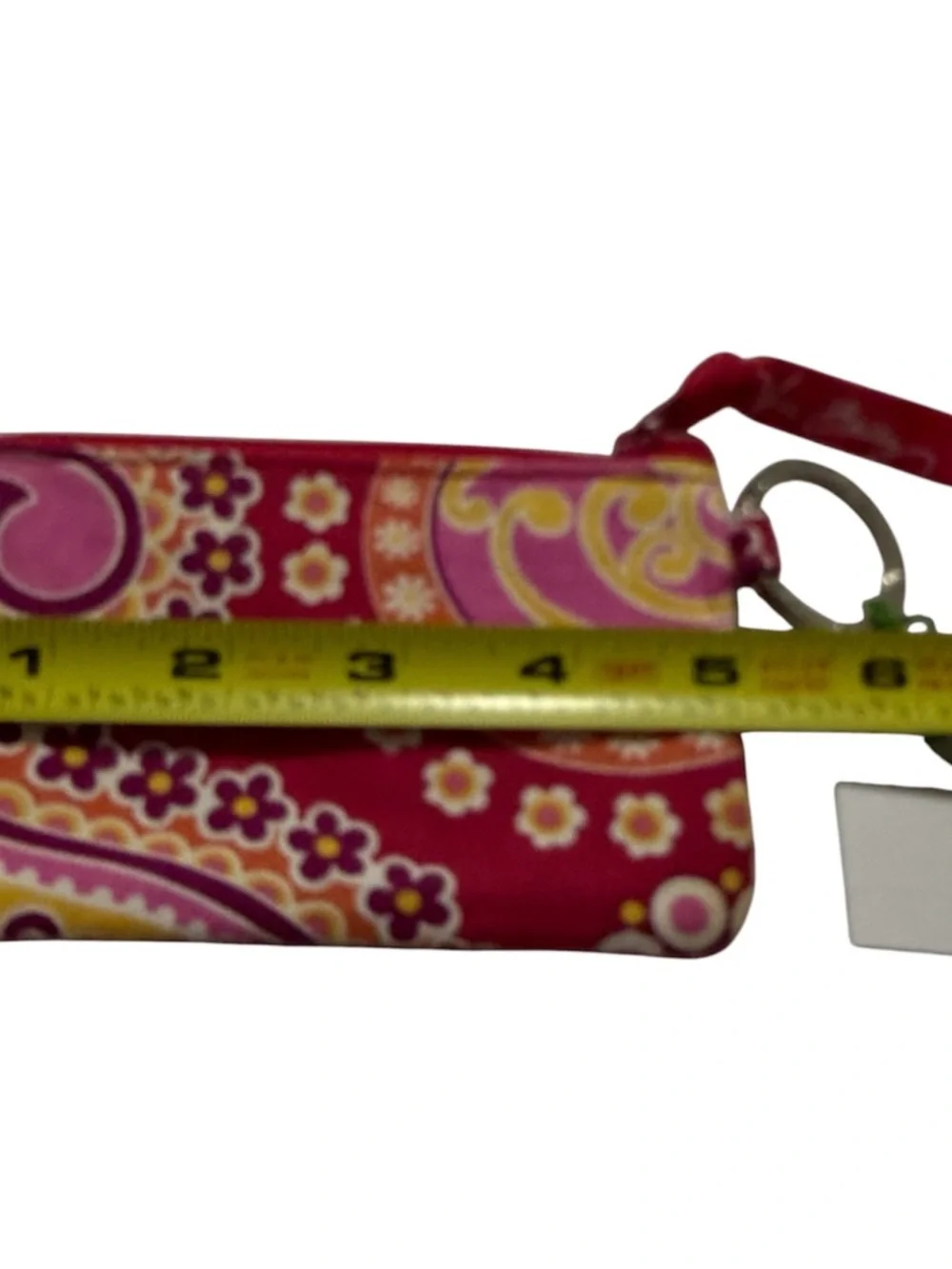 Vera Bradley ID Zip Case Keychain – Pink Floral Paisley Retired Print - Picture 6 of 7
